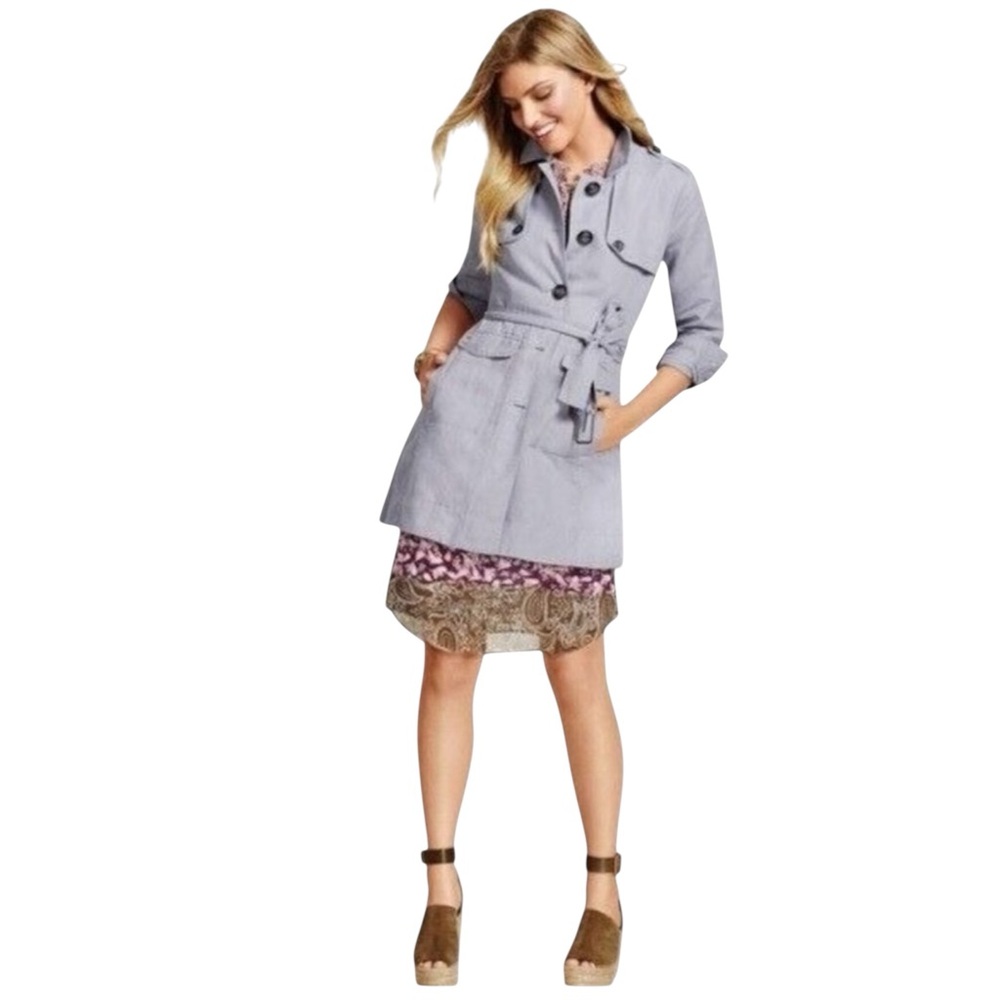 CAbi Tanner Trench Coat in Silver Lake Blue Size Small #5296 — GORGEOUS!!! - Picture 9 of 9